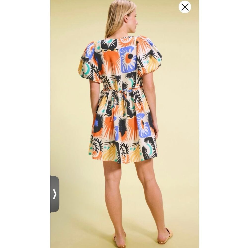 UNTITLED IN MOTION Multicolored Abstract Stars Moon Front Button Mini Dress XS - Picture 4 of 15